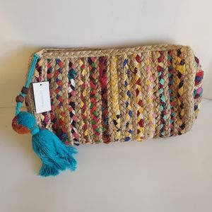 NWT Francesca's Rattan Multi-colored Handbag